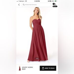 Azazie Bridesmaid Dress New never worn with tags 
Size 20